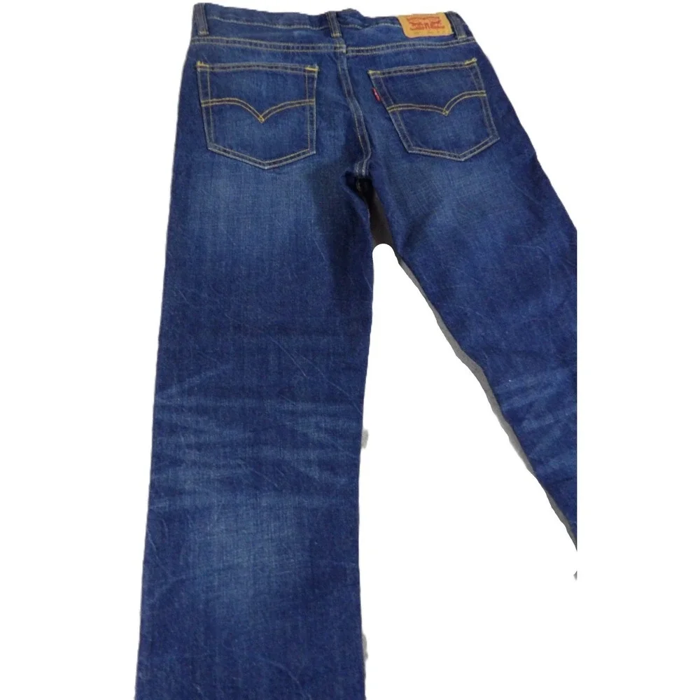 Levi's 502 Regular Taper Jeans Boys 16 Reg W28 L28 Blue Distressed Stretch Denim